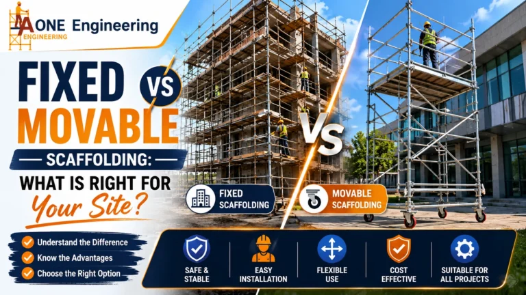 Fixed vs movable scaffolding comparison for construction projects in Lucknow.