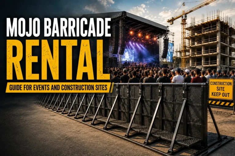 Mojo barricade rental for crowd control at events, concerts and construction sites in Lucknow and North India.
